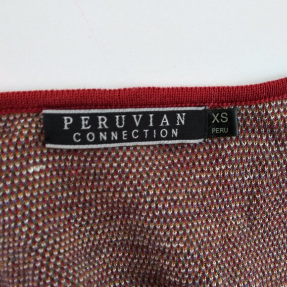 Peruvian Connection Pima Knit Dress Tank Midi Shift Empire Waist Brick Taupe XS - Picture 6 of 8